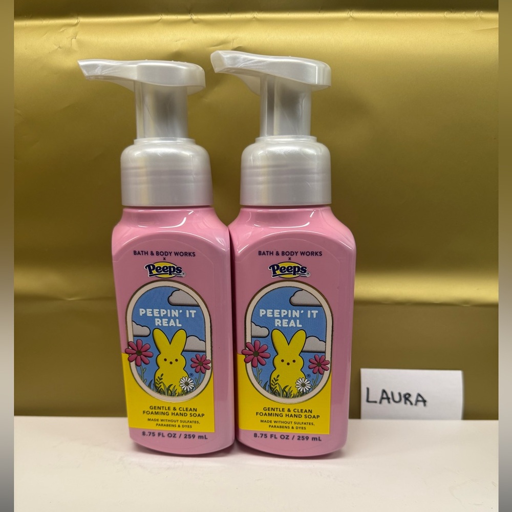 Bath and Body Works Peeps foaming soap Peepin it Real set of 2